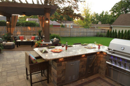 Marble Stone Outdoor Kitchen Lights
